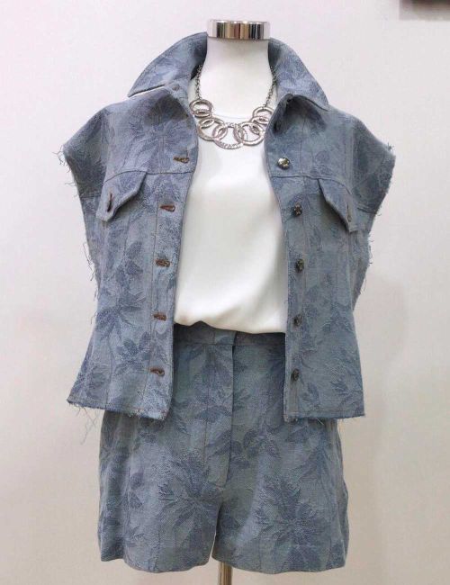 Gilet in denim jacquard SoAllure
