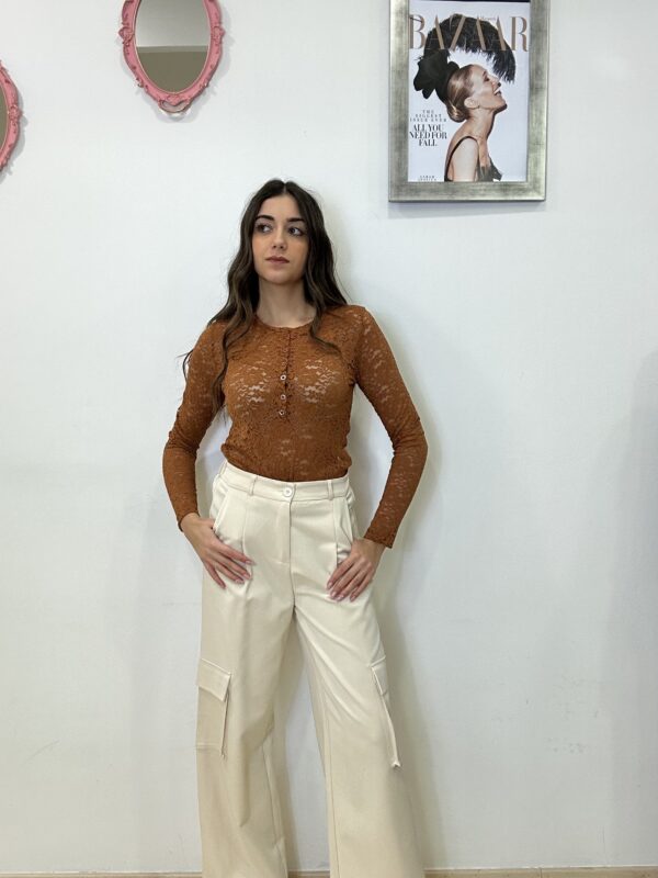 pantalone palazzo cargo sabbia