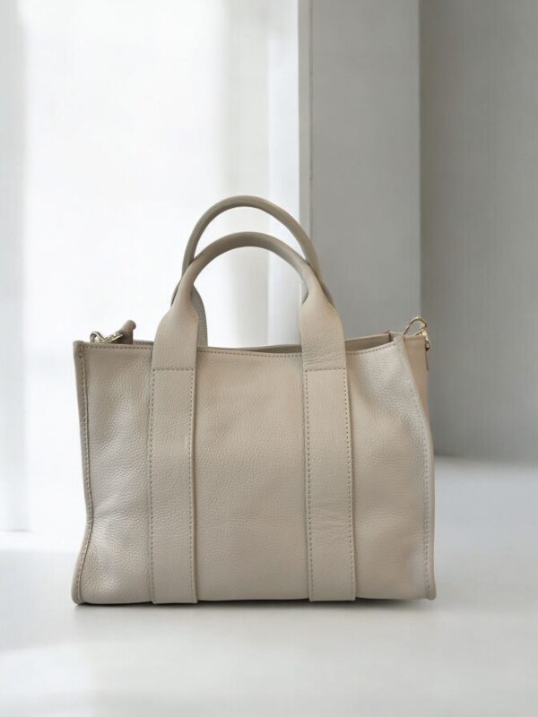 borsa vera pelle rossana color gesso
