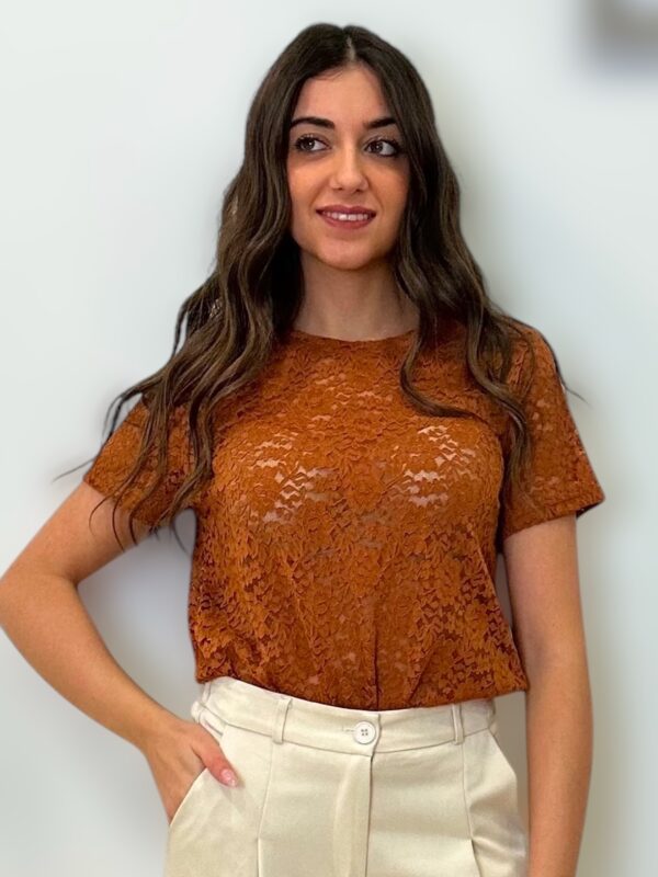 t-shirt cherie pizzo mezza manica