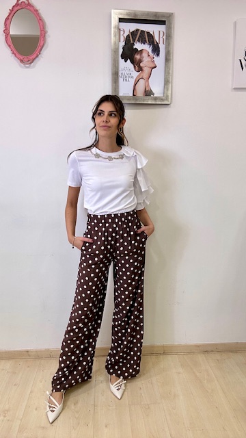 pantalone a palazzo soallure pois