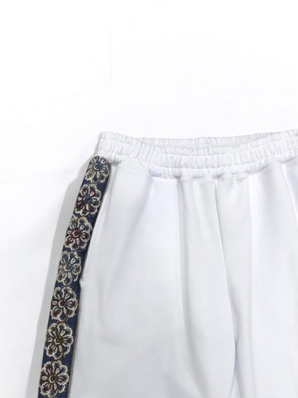 pantalone  amalfi con passamaneria in jeans e mille righe