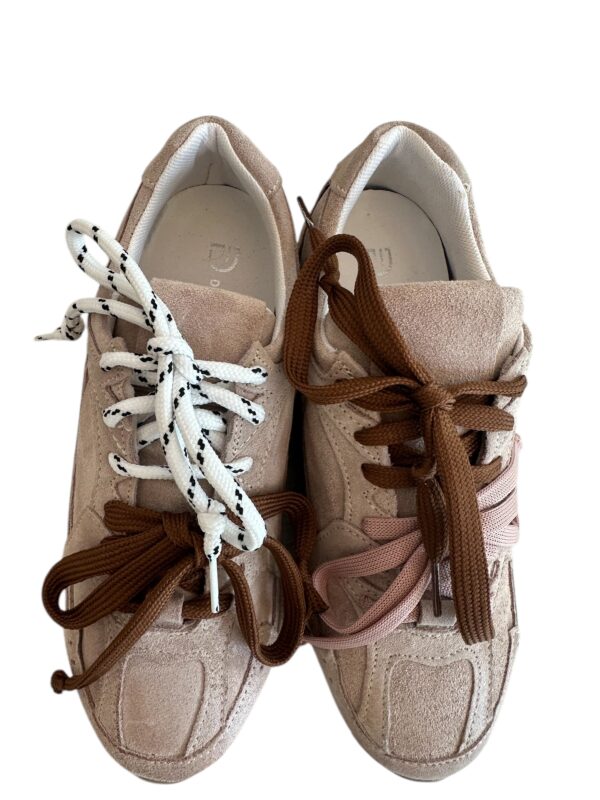 sneackers divine follie  doppio laccio cipria