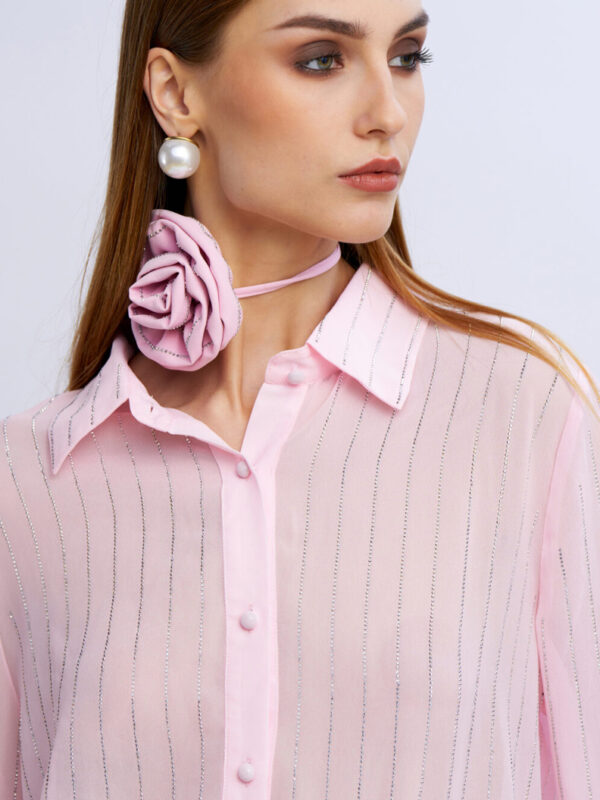 camicia nosecrets gessata diamanti
