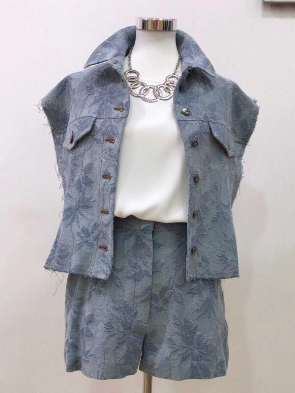 Gilet in denim jacquard SoAllure