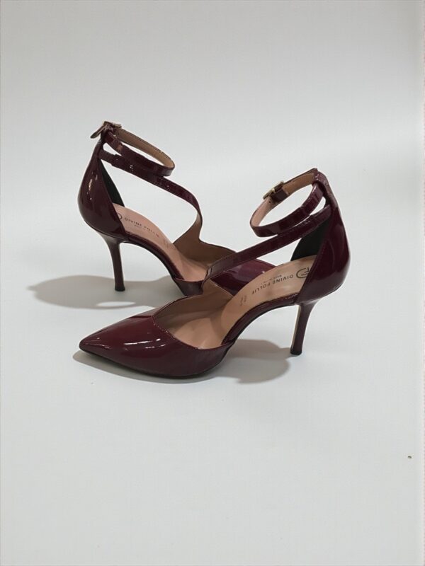 décolleté vernice bordeaux