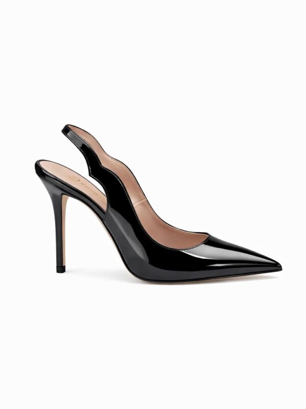 Slingback vernice nero