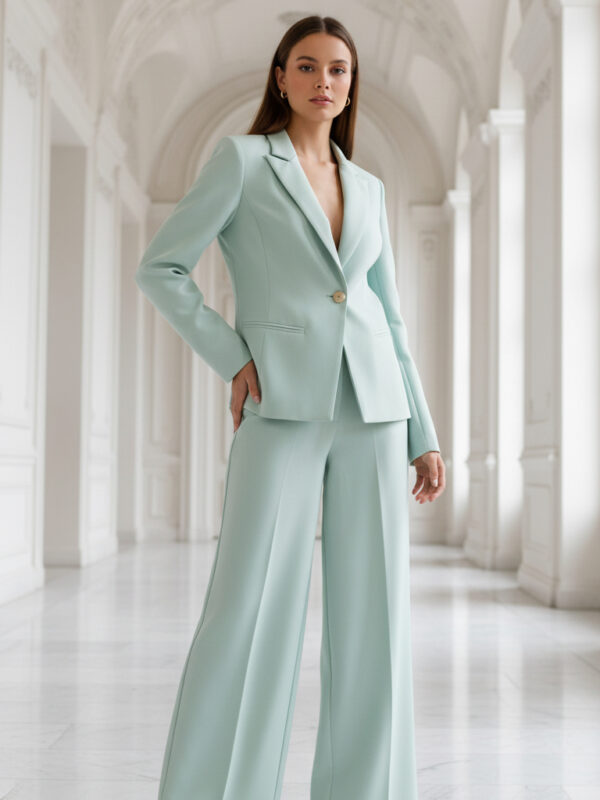 Pantaloni column mint silence