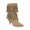 Stivaletto Suede Beige con Frange