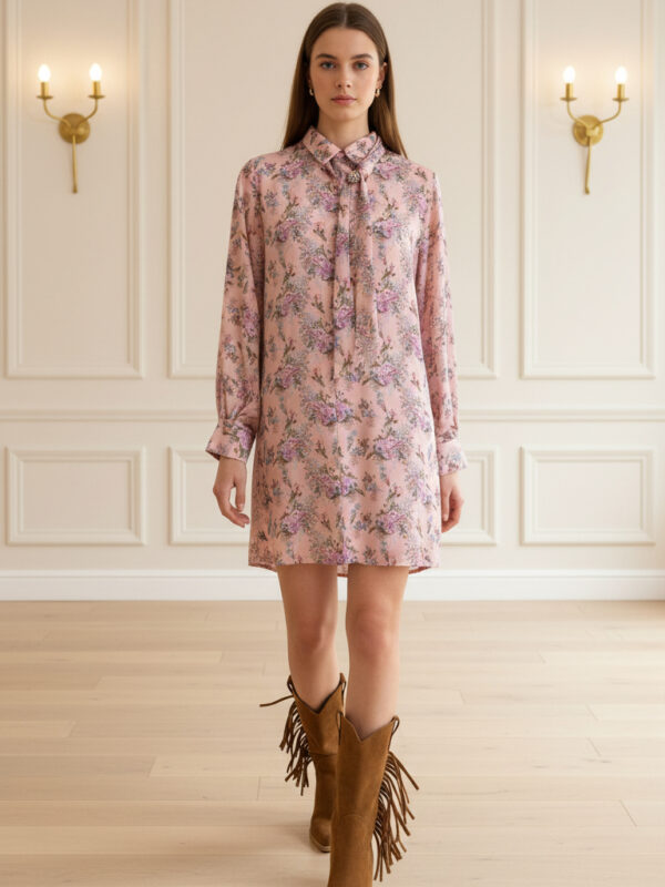 Chemisier Flora rosa Maryley