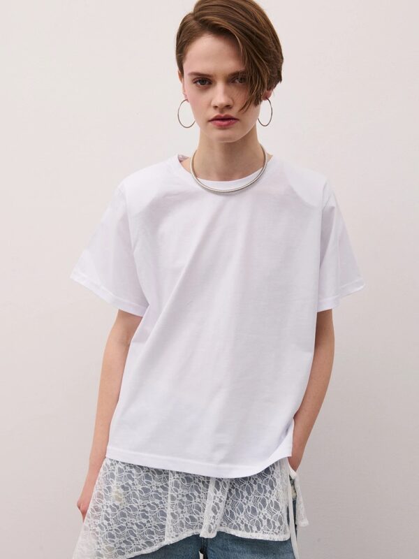 T-SHIRT basic CON SPALLINE bianca twoway