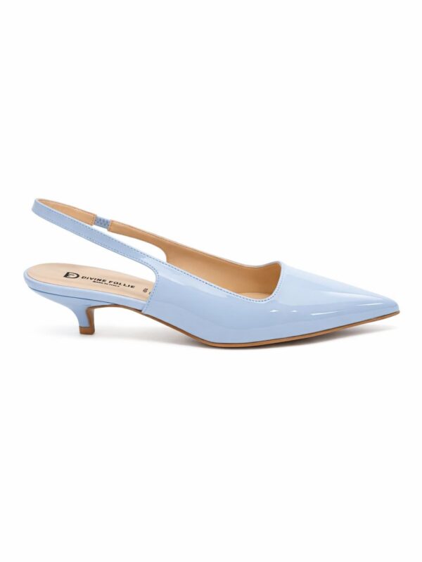 slingback vernice azzurra