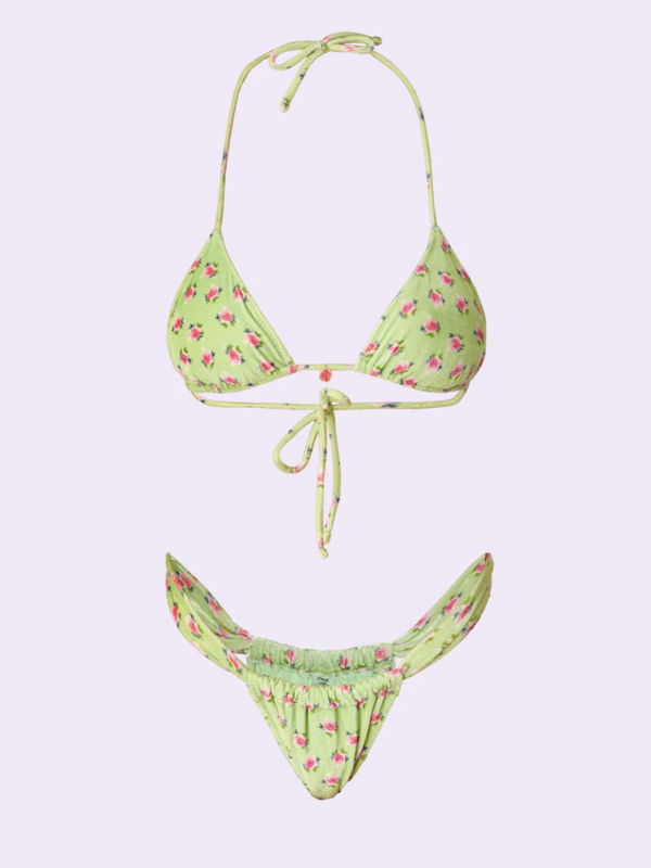 Bikini Donna F**K Crazy Triangolo con Slip Brasiliano Fisso Fantasia SW0110-X05