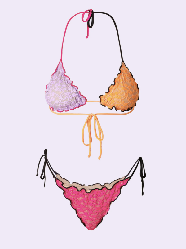 Bikini Donna F**K Crazy Triangolo con Slip Regolabile Fucsia SW0312-FX