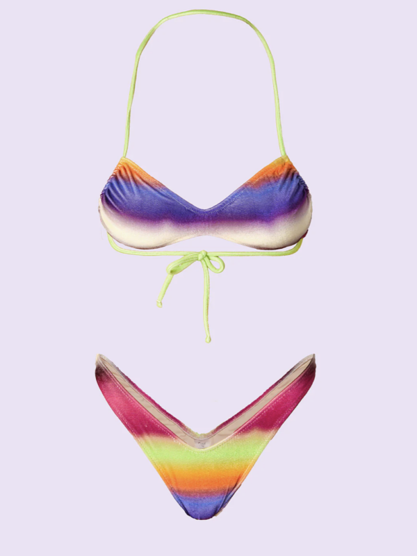 Bikini Donna F**K Crazy Fascia con Slip Americano Fisso Fantasia SW0201-X10