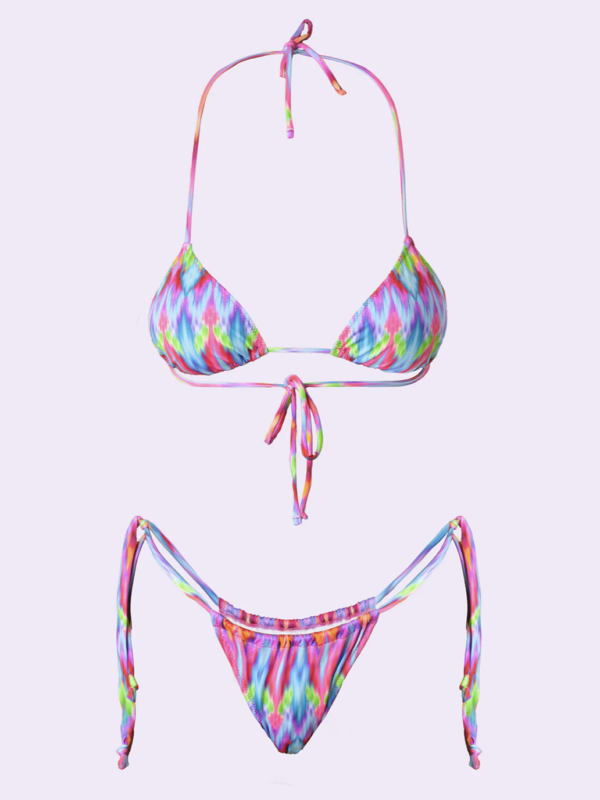 Bikini Donna F**K Crazy Triangolo con Slip Regolabile Fantasia SW0712-X25