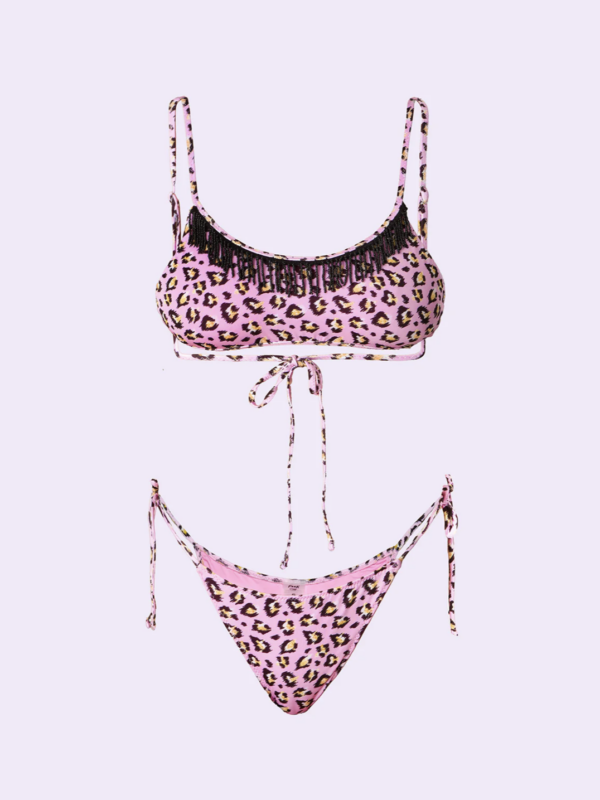 Bikini Donna F**K Crazy Top con Slip Regolabile Fantasia SW0701-X26