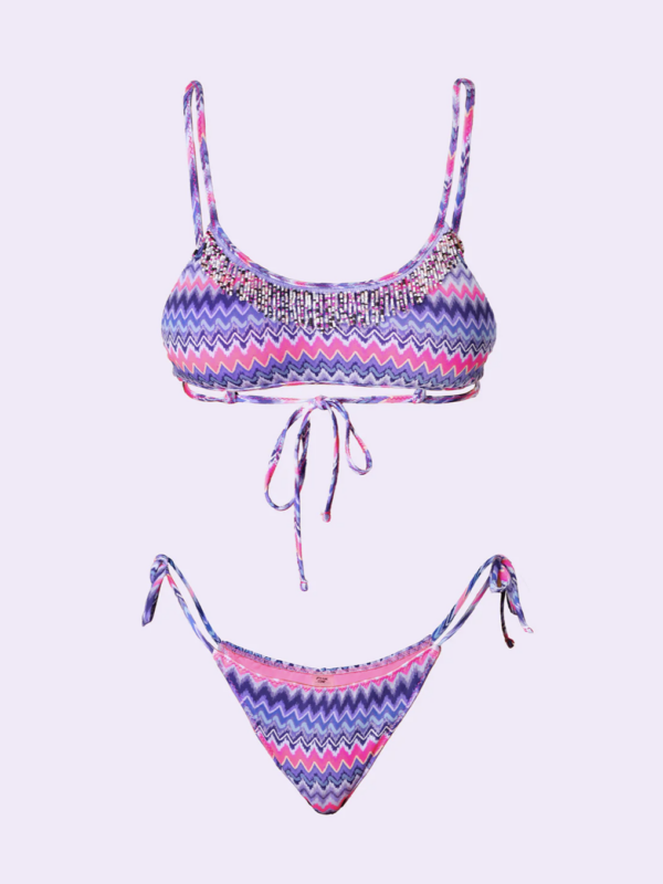 Bikini Donna F**K Crazy Top con Slip Regolabile Fantasia SW0701-X21