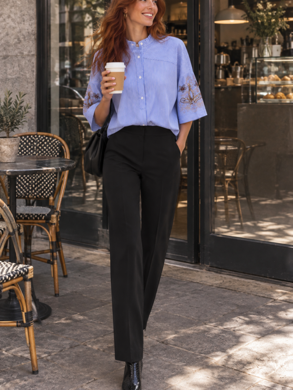 camicia con ricamo