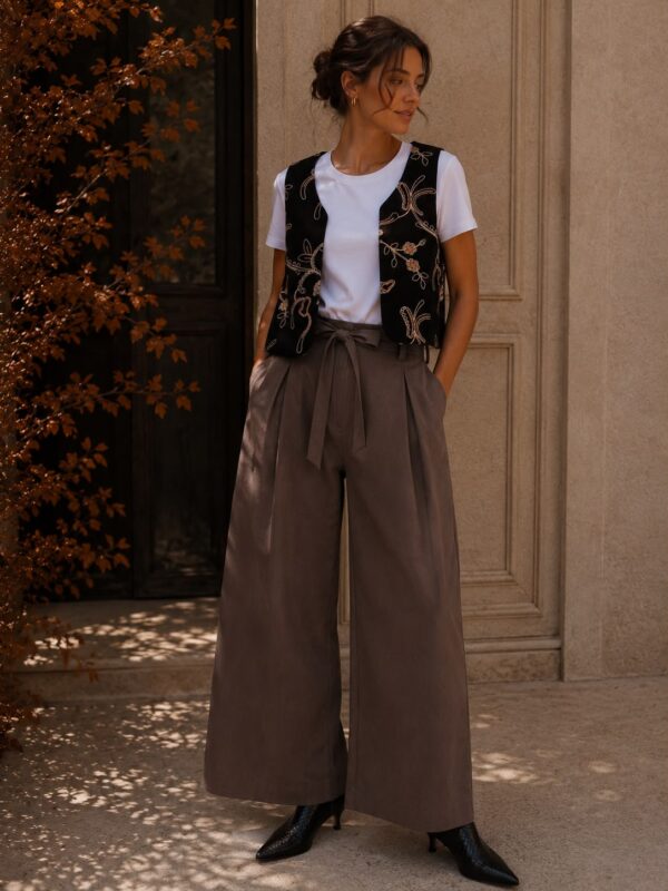 T-shirt gilet ricamo