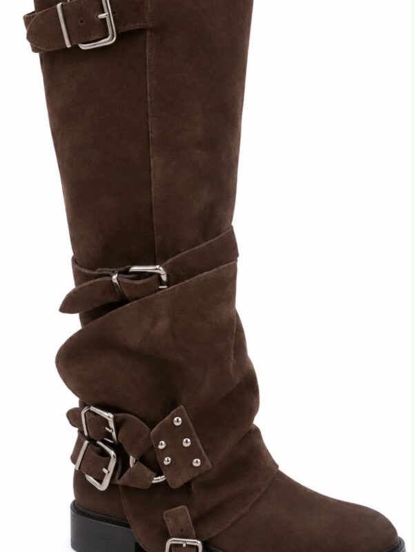 Stivaletto Biker in Vera Pelle moro – divine follie