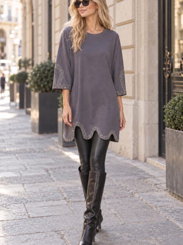 maxi maglia Drip grigia - silence