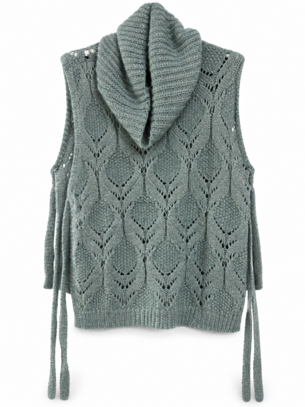 Gilet in maglia traforata con collo morbido Carta da zucchero – Bejade