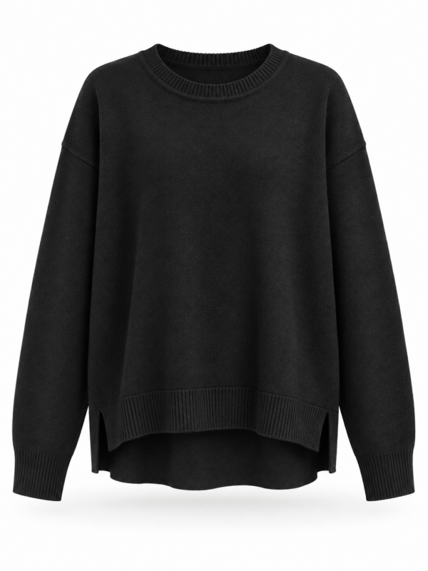 Maglione nero con scollo a U – Bejade