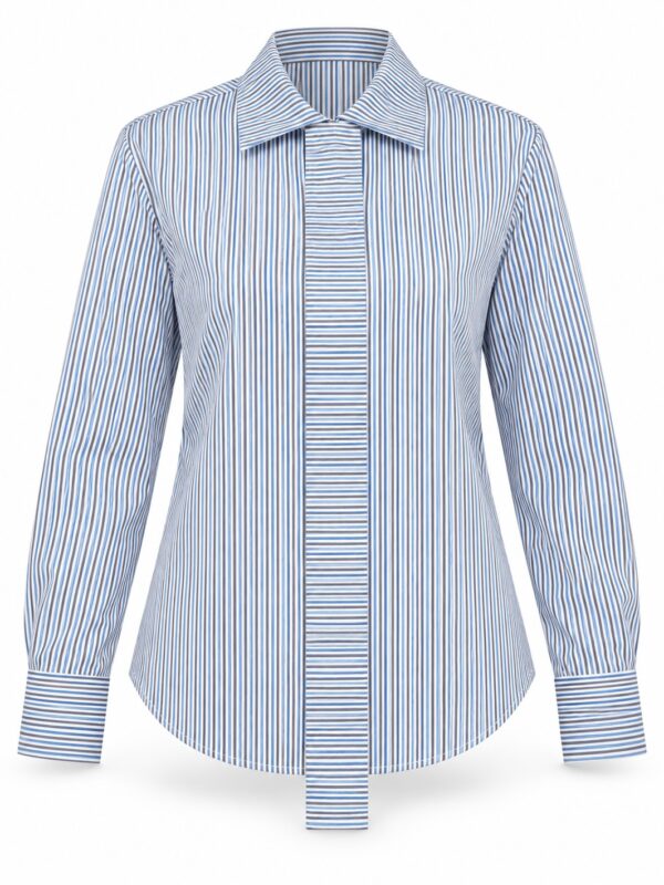 camicia Hypnotique a righe blu beige- silence