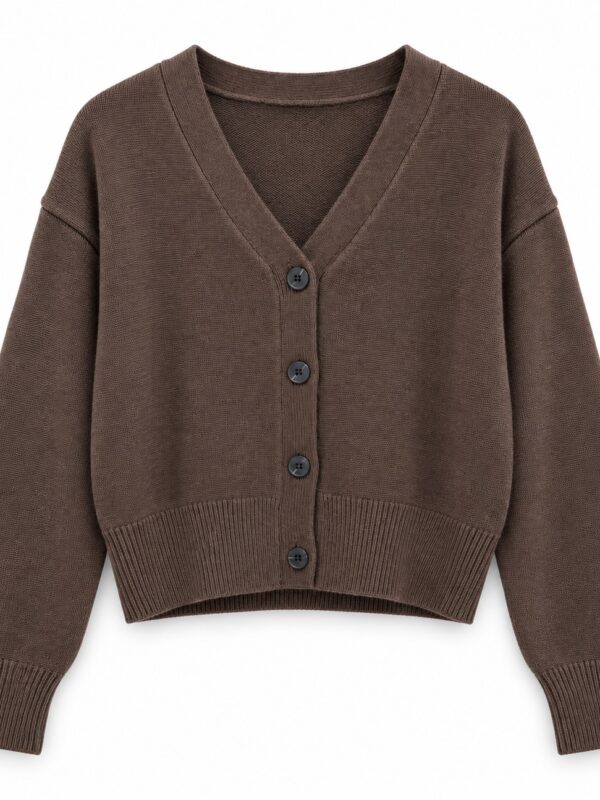 Cardigan corto in viscosa con bottoni Fly Girl moro