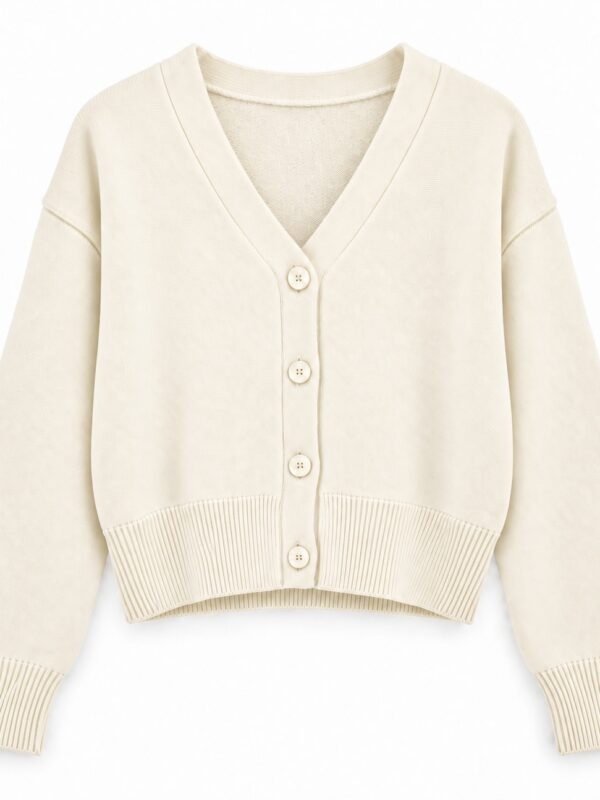 Cardigan corto in viscosa con bottoni Fly Girl burro