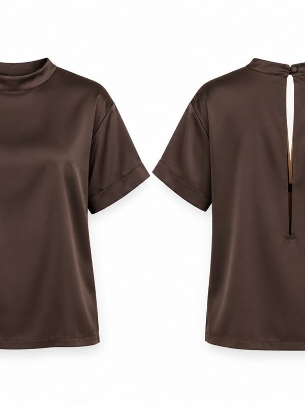 Maglia marrone con apertura sul retro– Jijil