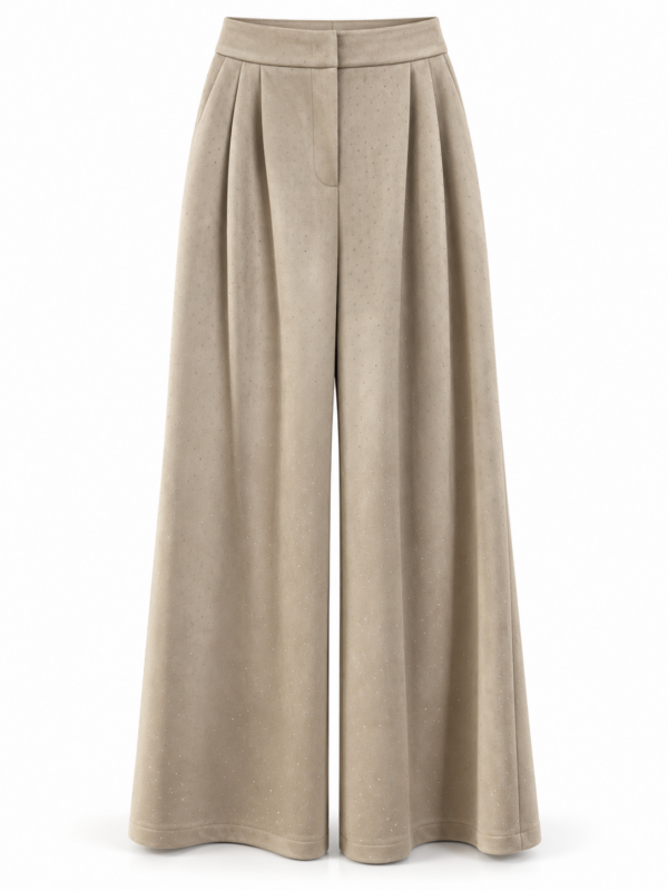 Pantaloni nori shine light sand – Silence