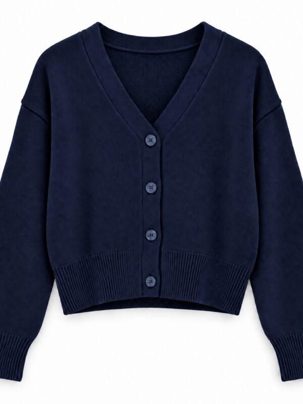Cardigan corto in viscosa con bottoni Fly Girl blu