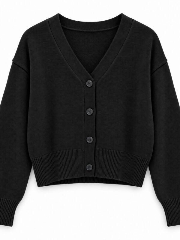 Cardigan corto in viscosa con bottoni Fly Girl nero