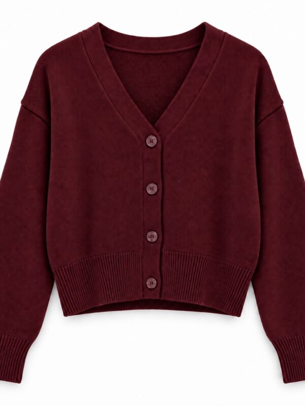 Cardigan corto in viscosa con bottoni Fly Girl vino