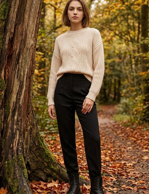 pantalone basico nero two-way