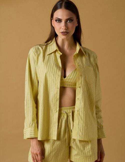 Camicia gessata diamanti gialla NO SECRETS