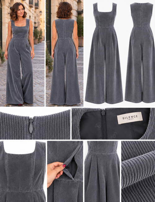 Jumpsuit lunga in velluto a coste – Silence Limited